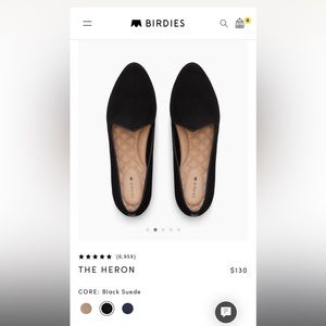 Birdies heron black suede shoes